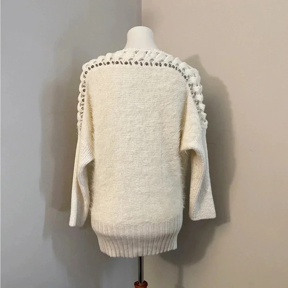 Alberto Makali fur sweater dolman sleeves fall chic boho - Picture 3 of 8